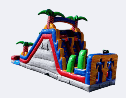 Palm20Obs20Slide2019ft204 1747192583 Tropic Blast Dual 19' H Slide w/pool and Obstacle Course